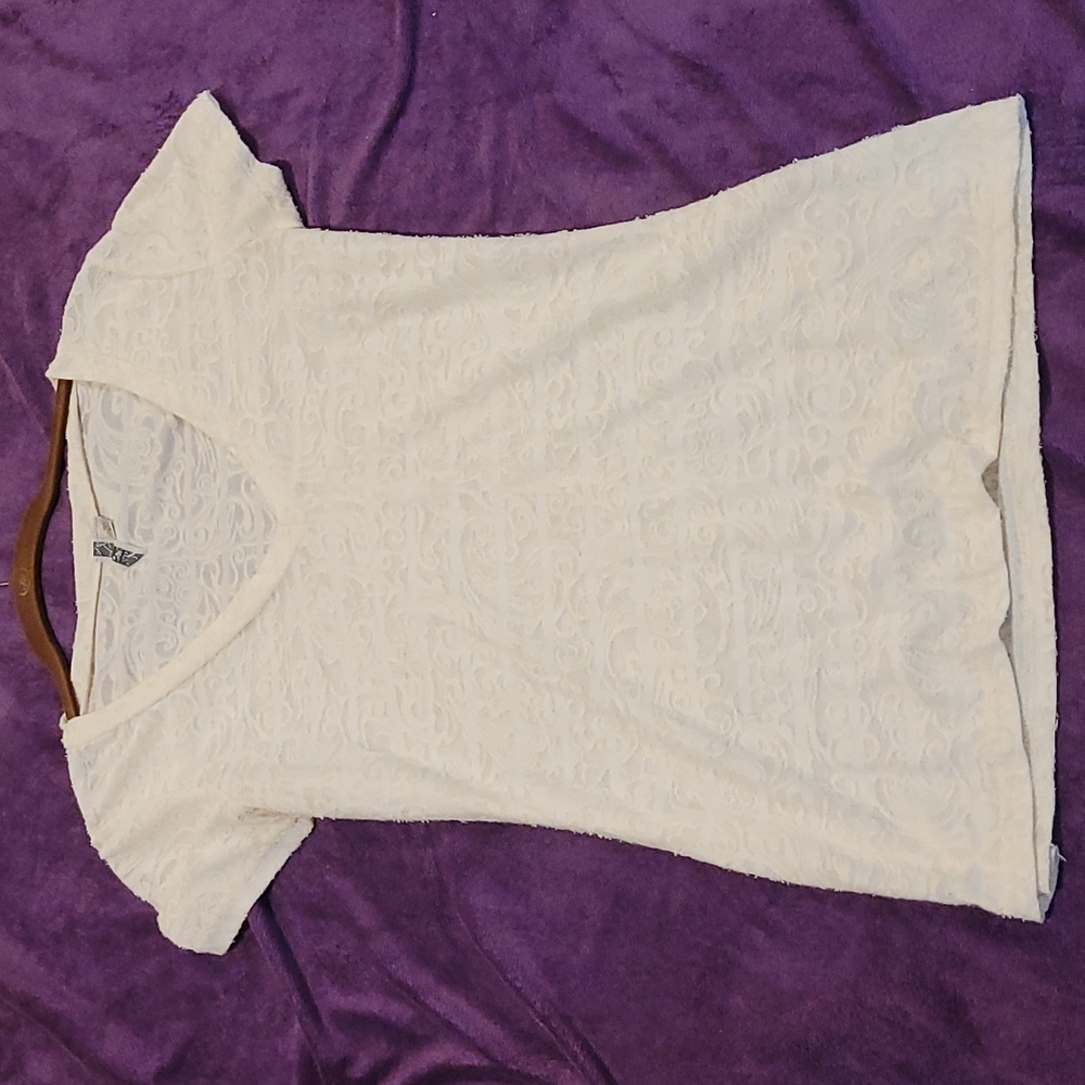 Sheer v-neck